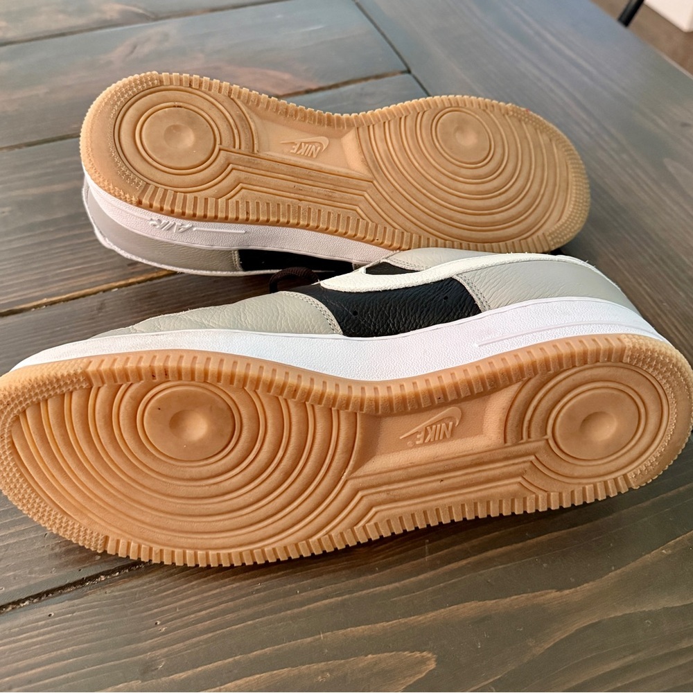 Nike Air Force 1 Black and Gray with Gum Bottom - Picture 3 of 5